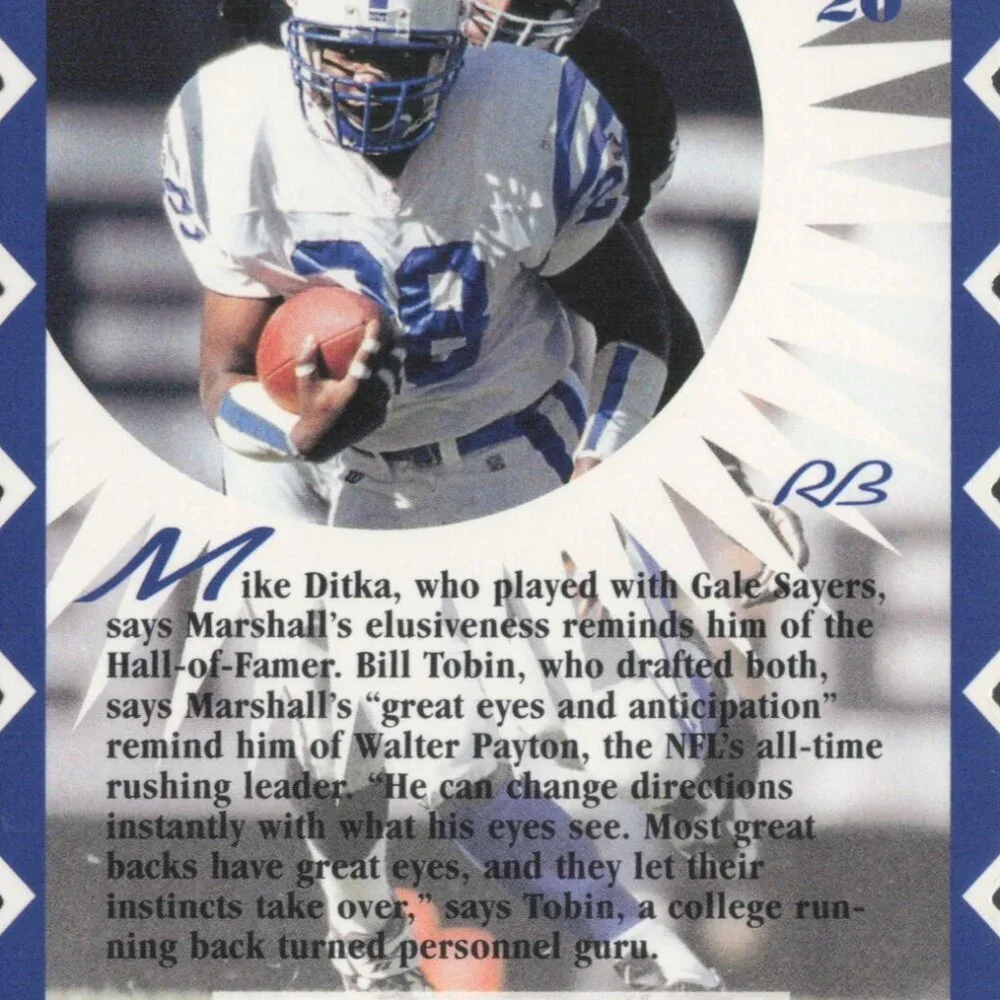 1996 Donruss Hit List #13 Marshall Faulk Indianapolis Colts #/10000